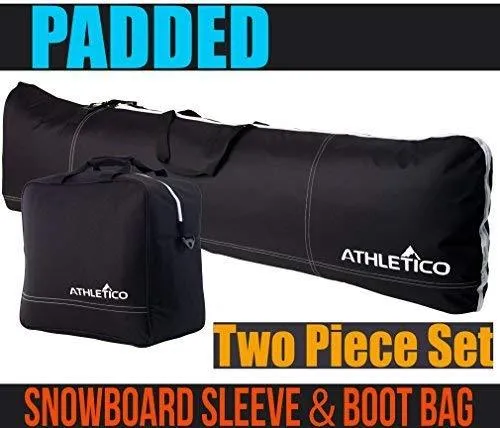 Athletico Padded Two-Piece Snowboard and Boot Bag Combo
