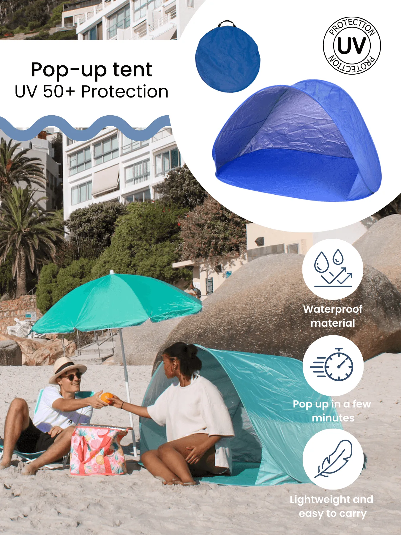 Beach Pop Up Tent UV 50  for 2 People