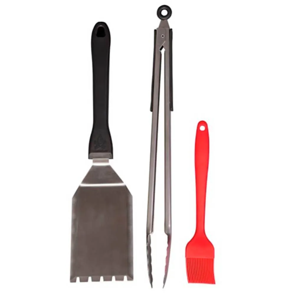 Camp Chef Tong Spatula and Basting Brush 3 Pc Grilling Set Heavy Basting SPTSET