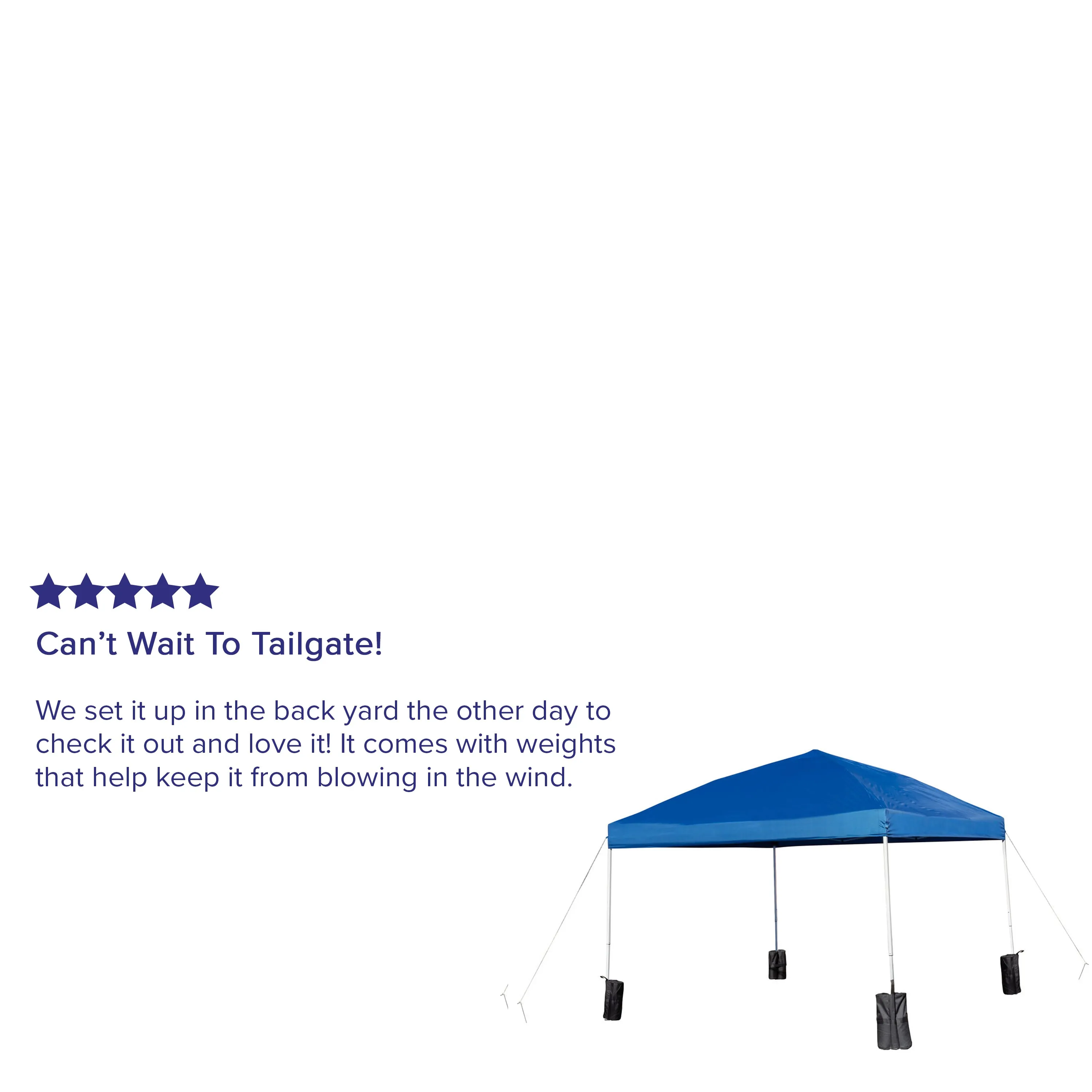 Harris 10'x10' Blue Pop Up Event Straight Leg Canopy Tent with Sandbags and Wheeled Case