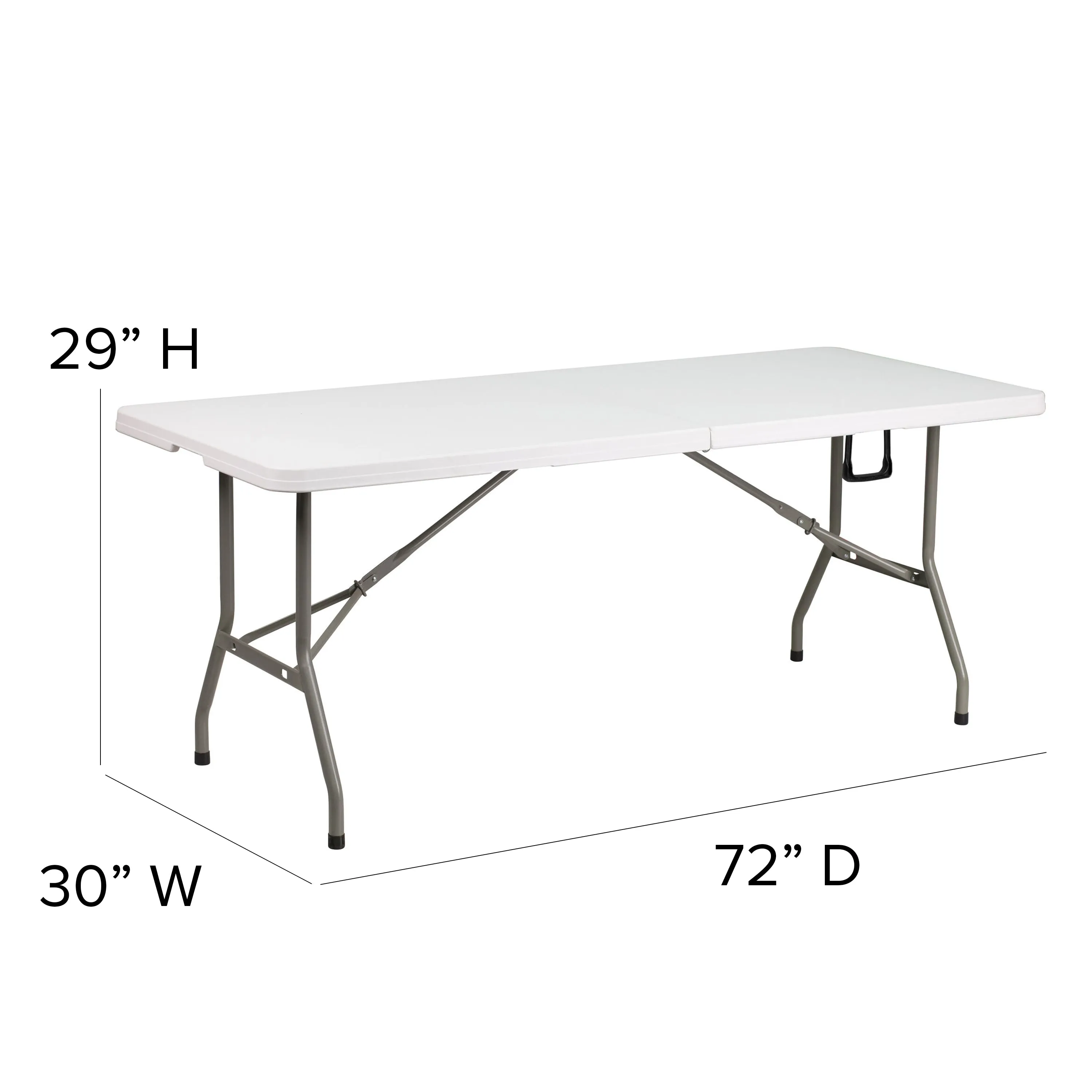 Otis 10'x10' White Pop Up Event Canopy Tent with Carry Bag and 6-Foot Bi-Fold Folding Table with Carrying Handle - Tailgate Tent Set