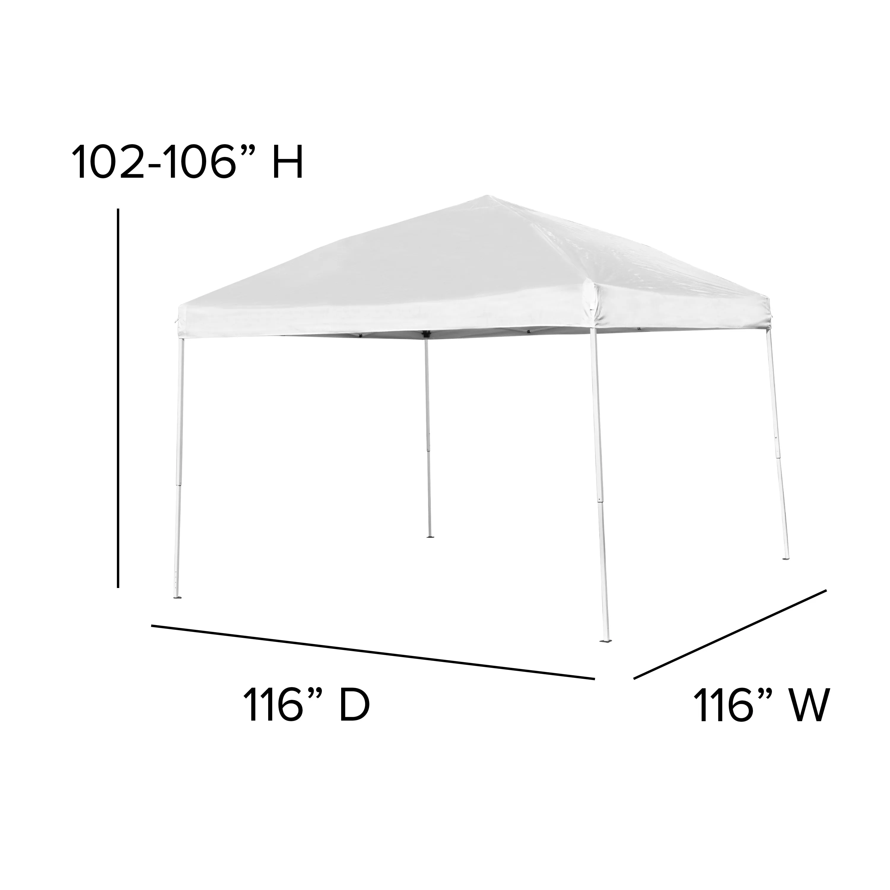 Otis 10'x10' White Pop Up Event Canopy Tent with Carry Bag and 6-Foot Bi-Fold Folding Table with Carrying Handle - Tailgate Tent Set