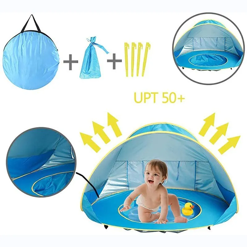 Pop Up Baby Sunshade Pool Tent - UV Protection Infant Sun Shelters Beach Shade Tent