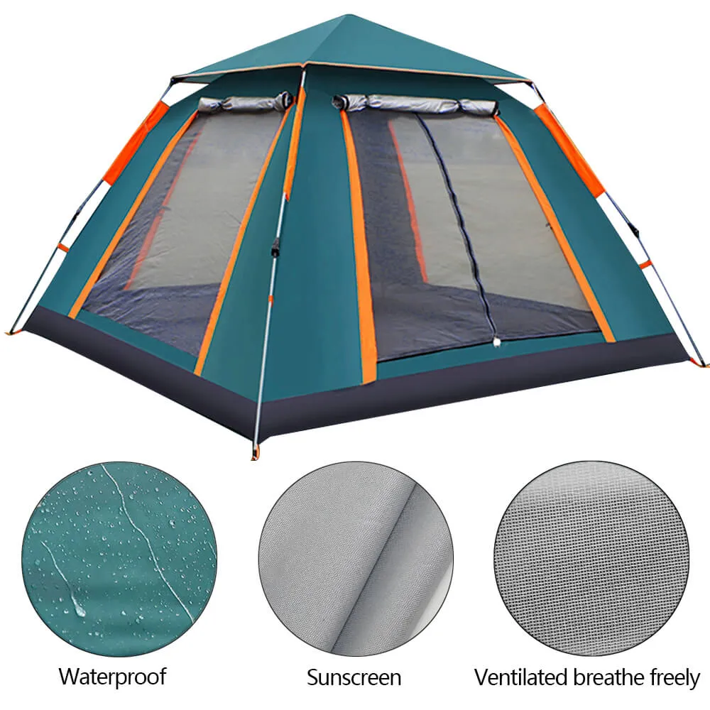 Pop-Up Camping Tent with/2 Poles Outdoor Family Camping Tent