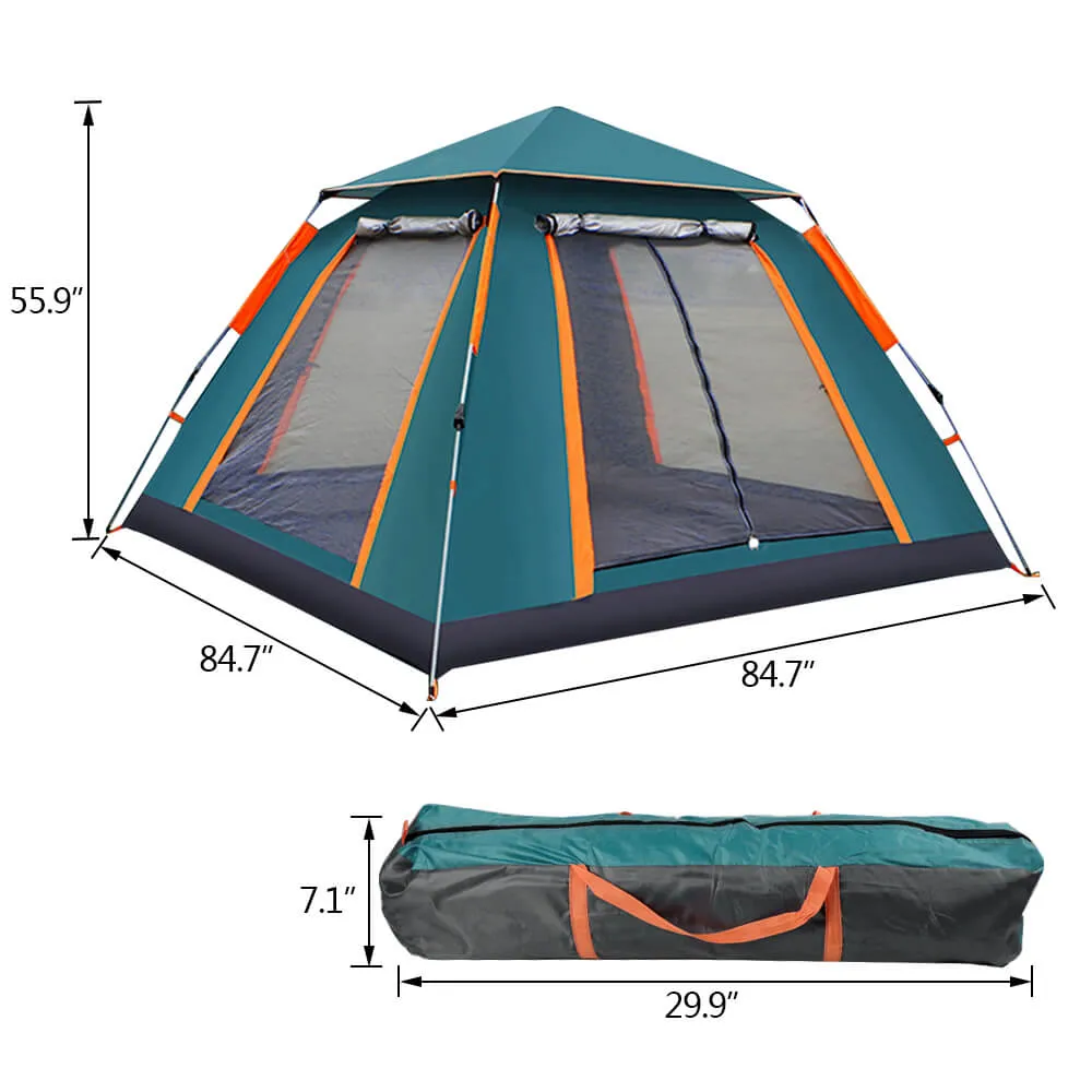 Pop-Up Camping Tent with/2 Poles Outdoor Family Camping Tent