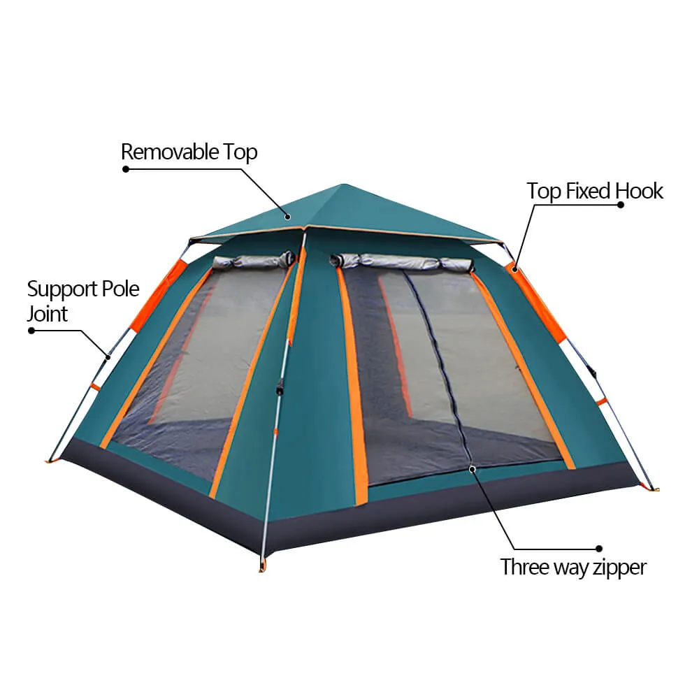 Pop-Up Camping Tent with/2 Poles Outdoor Family Camping Tent