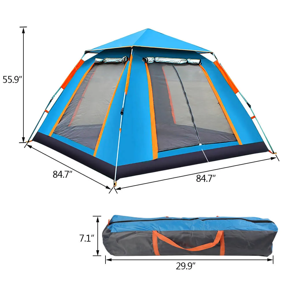Pop-Up Camping Tent with/2 Poles Outdoor Family Camping Tent