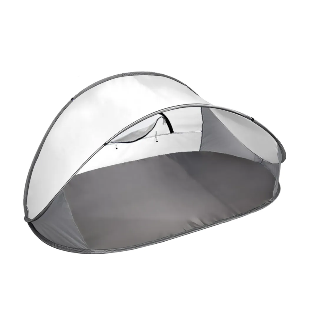 Pop Up Tent Camping Beach Tents 4 Person Portable Hiking Shade Shelter Grey