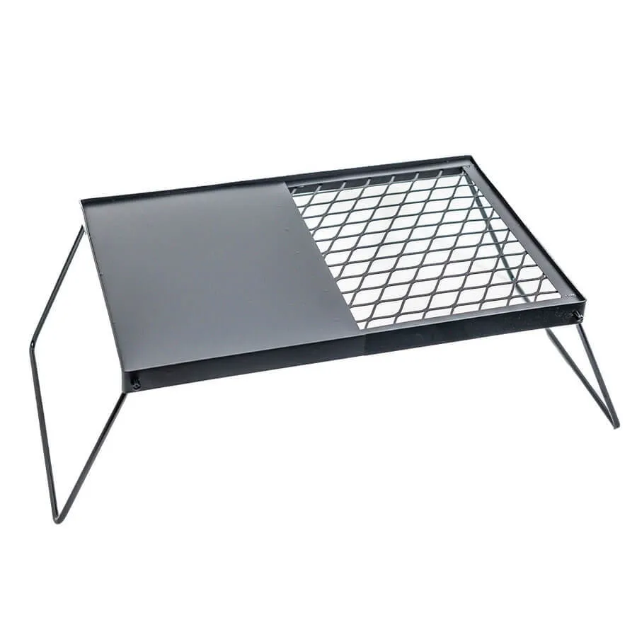 Portable Folding Camp Grill and Hotplate | Flaming Coals
