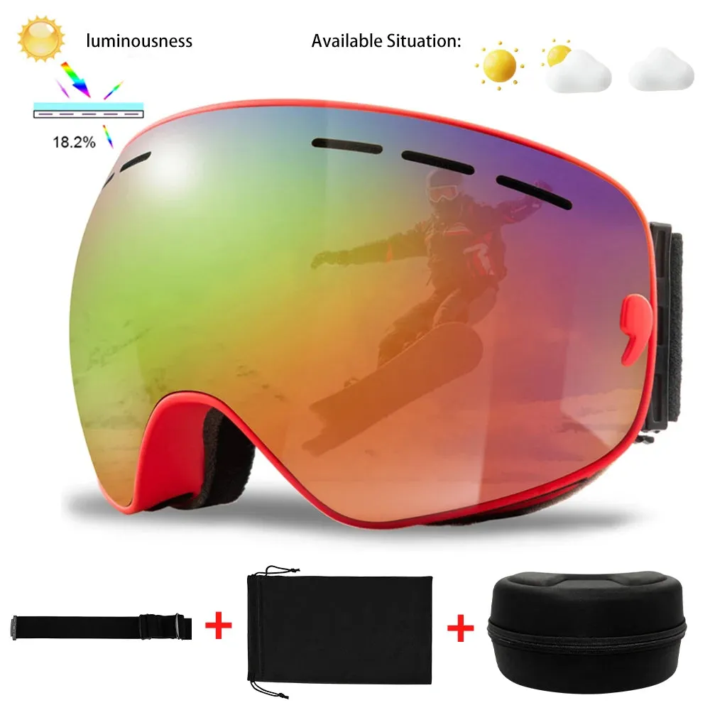 Ski Goggles Men Women Snowboard Glasses Winter Outdoor Sport Snowmobile Sunglasses Uv400 Double Layers Lens Anti-Fog Skiing Gogg