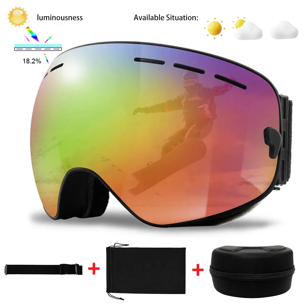 Ski Goggles Men Women Snowboard Glasses Winter Outdoor Sport Snowmobile Sunglasses Uv400 Double Layers Lens Anti-Fog Skiing Gogg