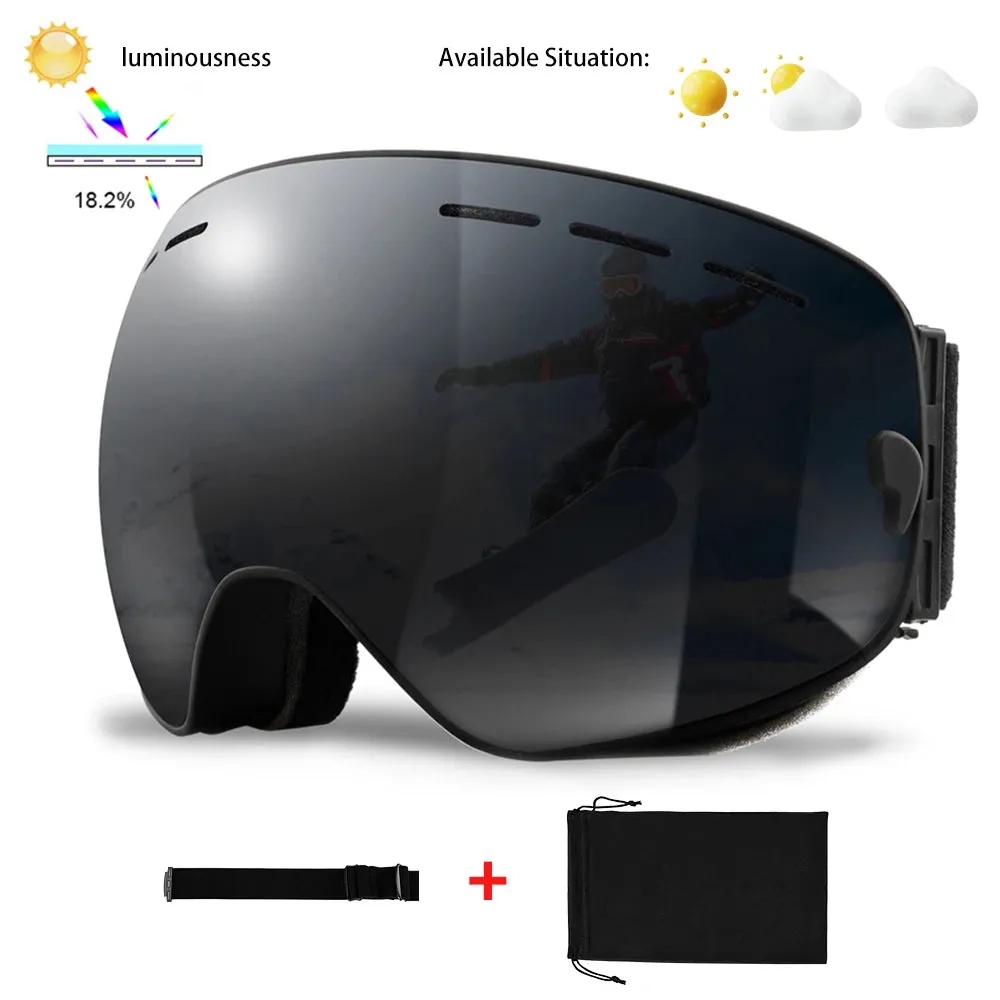 Ski Goggles Men Women Snowboard Glasses Winter Outdoor Sport Snowmobile Sunglasses Uv400 Double Layers Lens Anti-Fog Skiing Gogg