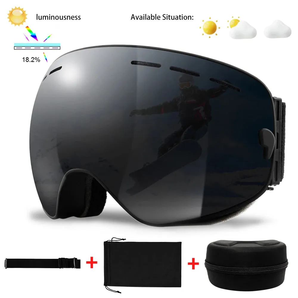 Ski Goggles Men Women Snowboard Glasses Winter Outdoor Sport Snowmobile Sunglasses Uv400 Double Layers Lens Anti-Fog Skiing Gogg