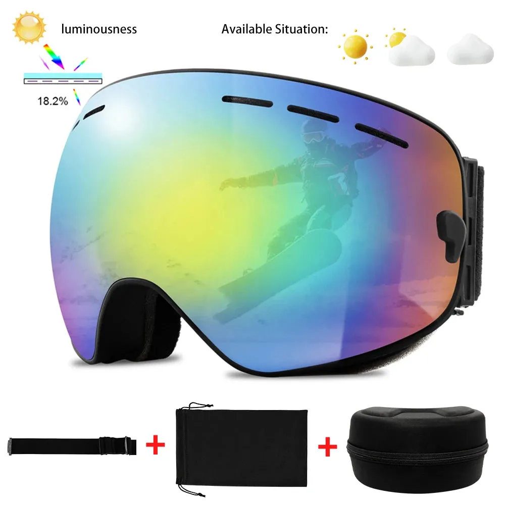 Ski Goggles Men Women Snowboard Glasses Winter Outdoor Sport Snowmobile Sunglasses Uv400 Double Layers Lens Anti-Fog Skiing Gogg