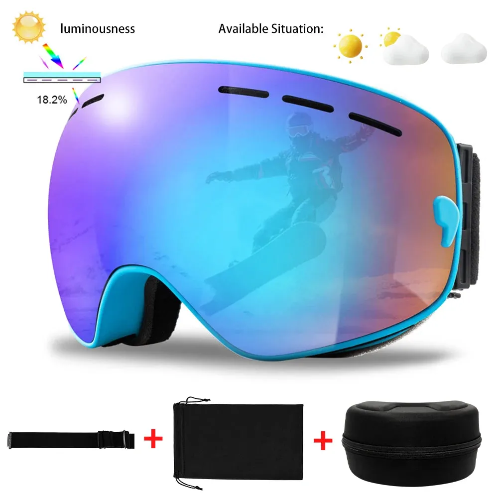 Ski Goggles Men Women Snowboard Glasses Winter Outdoor Sport Snowmobile Sunglasses Uv400 Double Layers Lens Anti-Fog Skiing Gogg