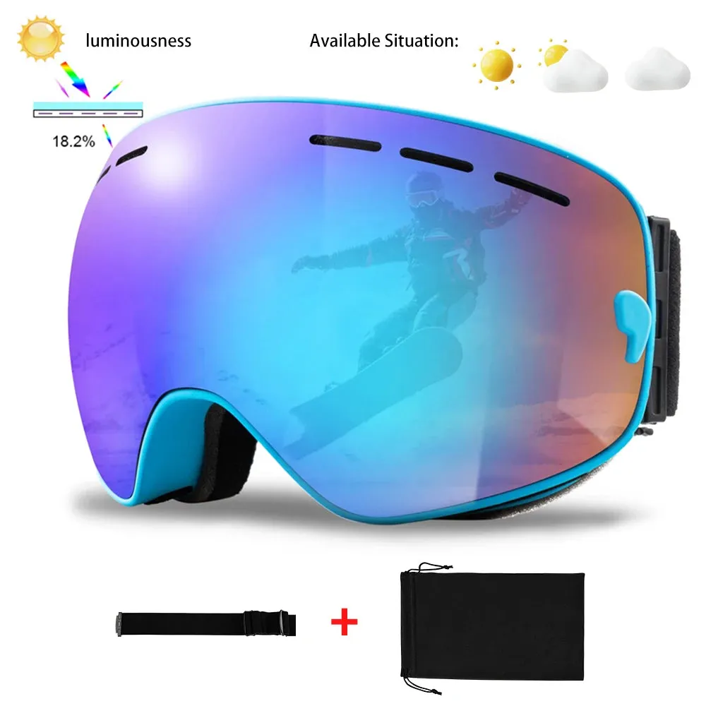 Ski Goggles Men Women Snowboard Glasses Winter Outdoor Sport Snowmobile Sunglasses Uv400 Double Layers Lens Anti-Fog Skiing Gogg