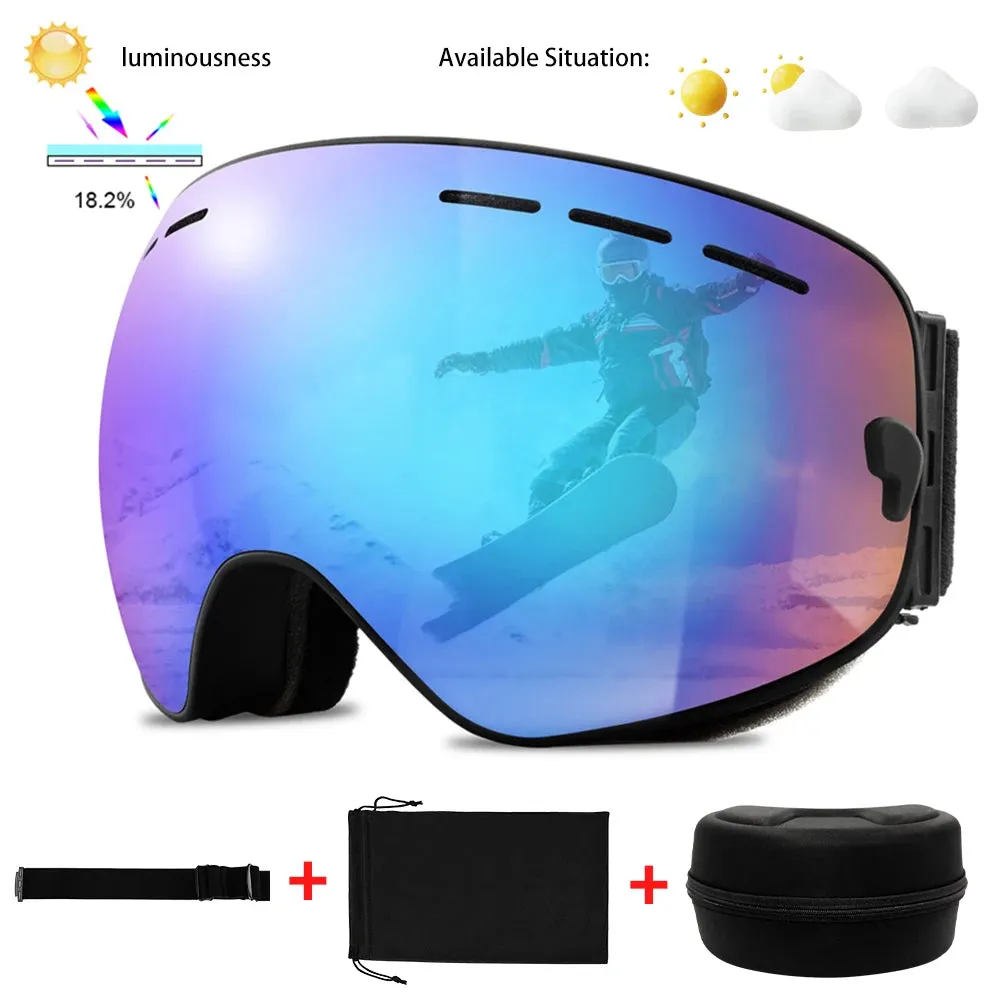 Ski Goggles Men Women Snowboard Glasses Winter Outdoor Sport Snowmobile Sunglasses Uv400 Double Layers Lens Anti-Fog Skiing Gogg