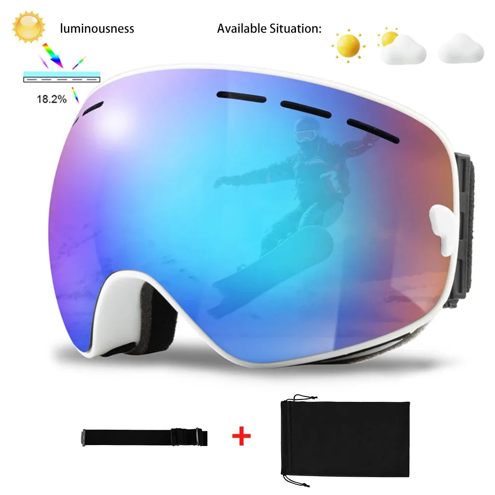 Ski Goggles Men Women Snowboard Glasses Winter Outdoor Sport Snowmobile Sunglasses Uv400 Double Layers Lens Anti-Fog Skiing Gogg