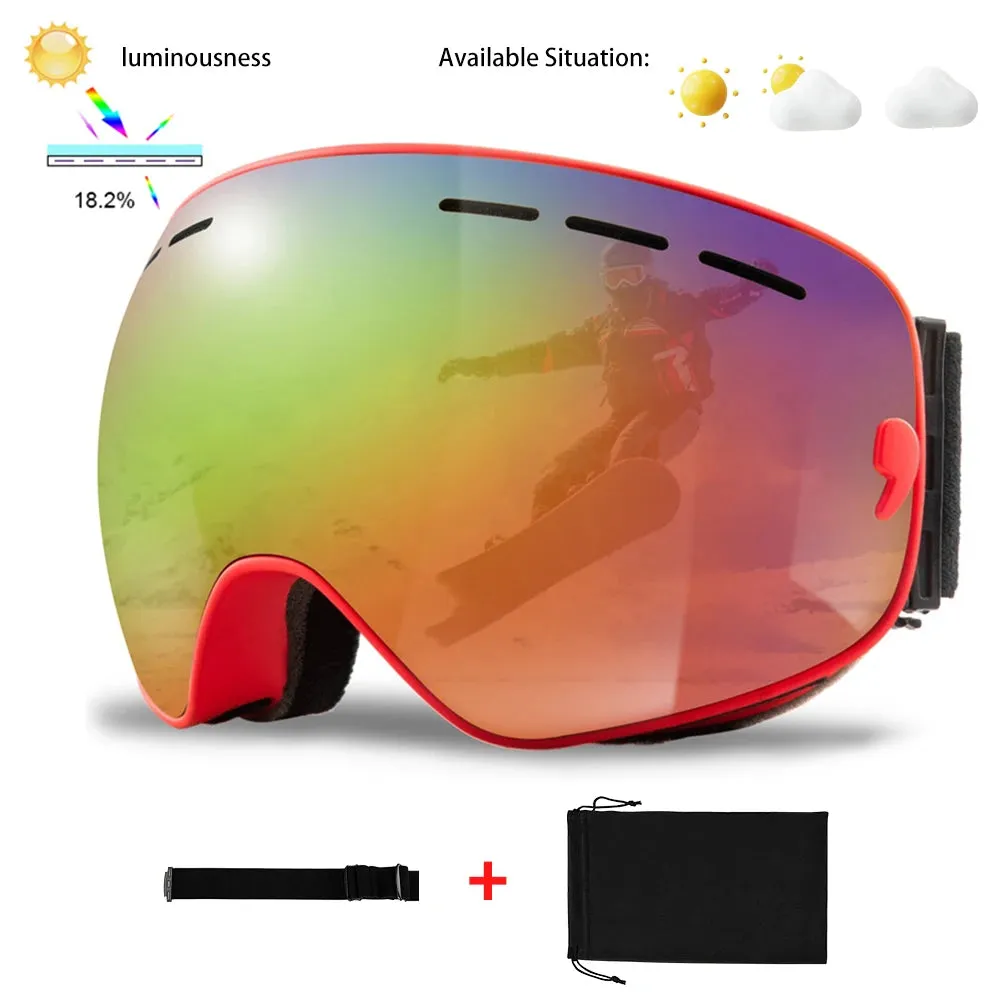 Ski Goggles Men Women Snowboard Glasses Winter Outdoor Sport Snowmobile Sunglasses Uv400 Double Layers Lens Anti-Fog Skiing Gogg