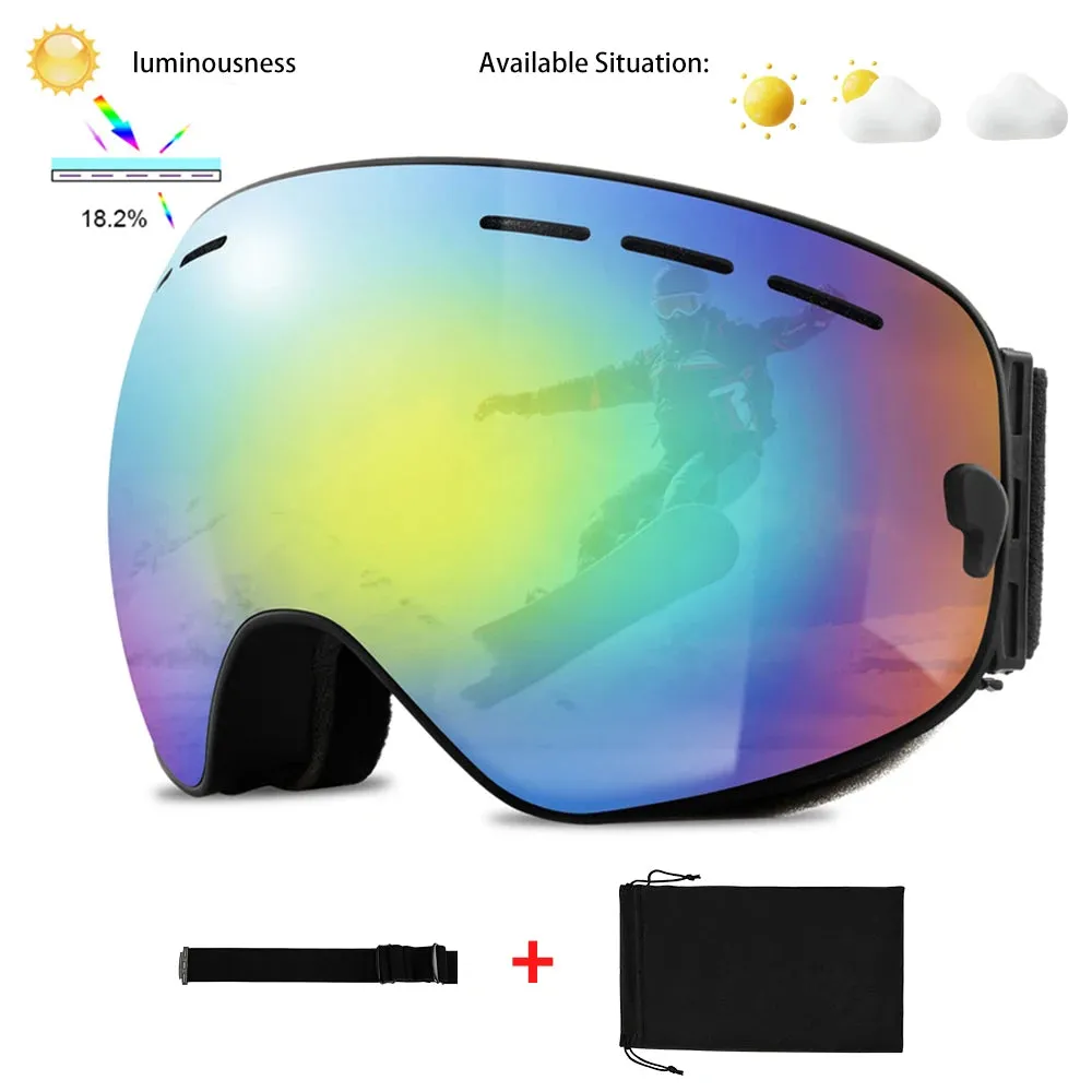 Ski Goggles Men Women Snowboard Glasses Winter Outdoor Sport Snowmobile Sunglasses Uv400 Double Layers Lens Anti-Fog Skiing Gogg