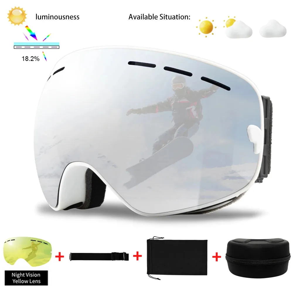 Ski Goggles Men Women Snowboard Glasses Winter Outdoor Sport Snowmobile Sunglasses Uv400 Double Layers Lens Anti-Fog Skiing Gogg