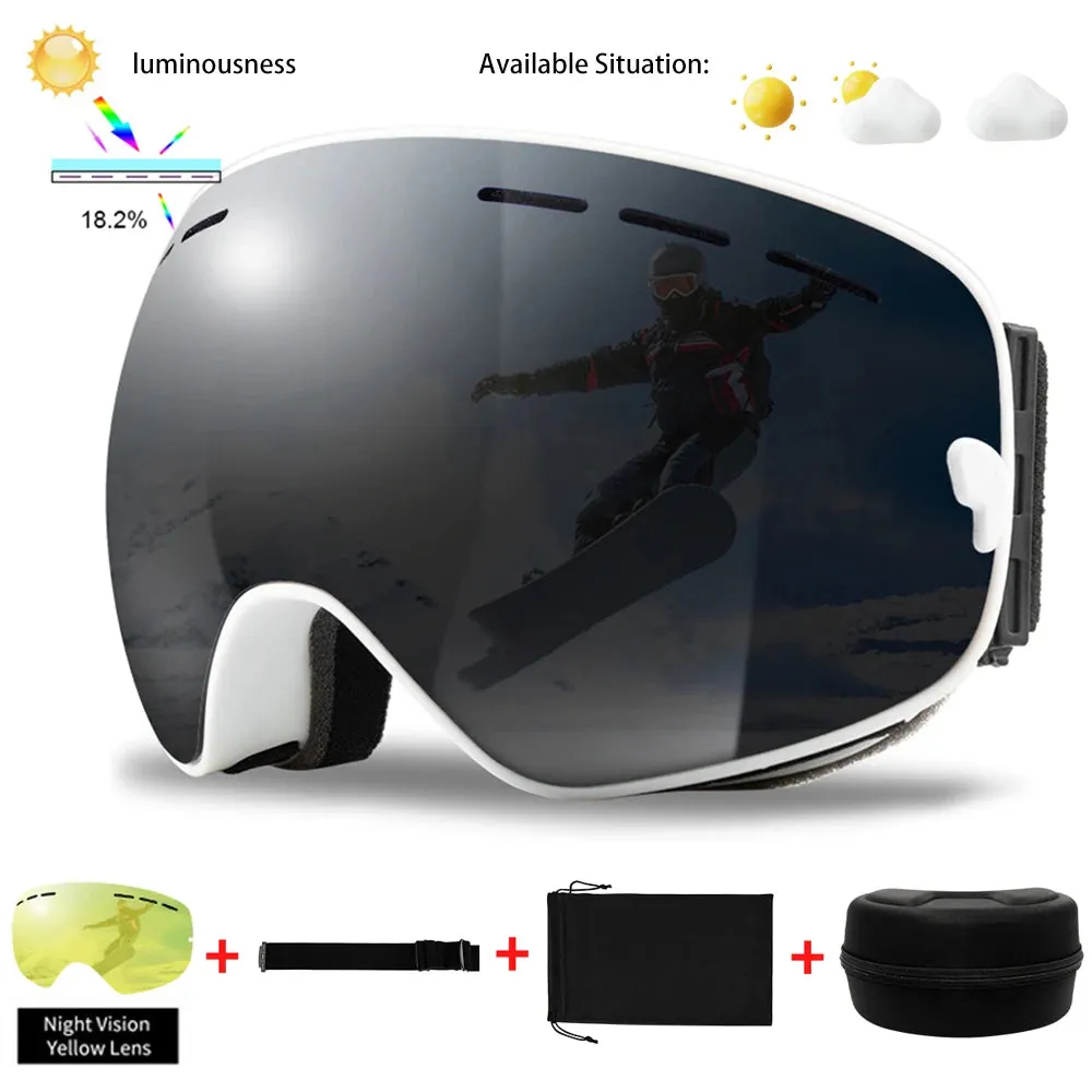 Ski Goggles Men Women Snowboard Glasses Winter Outdoor Sport Snowmobile Sunglasses Uv400 Double Layers Lens Anti-Fog Skiing Gogg