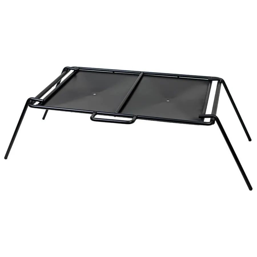 Solid Flat Plate BBQ for Camping | Flaming Coals
