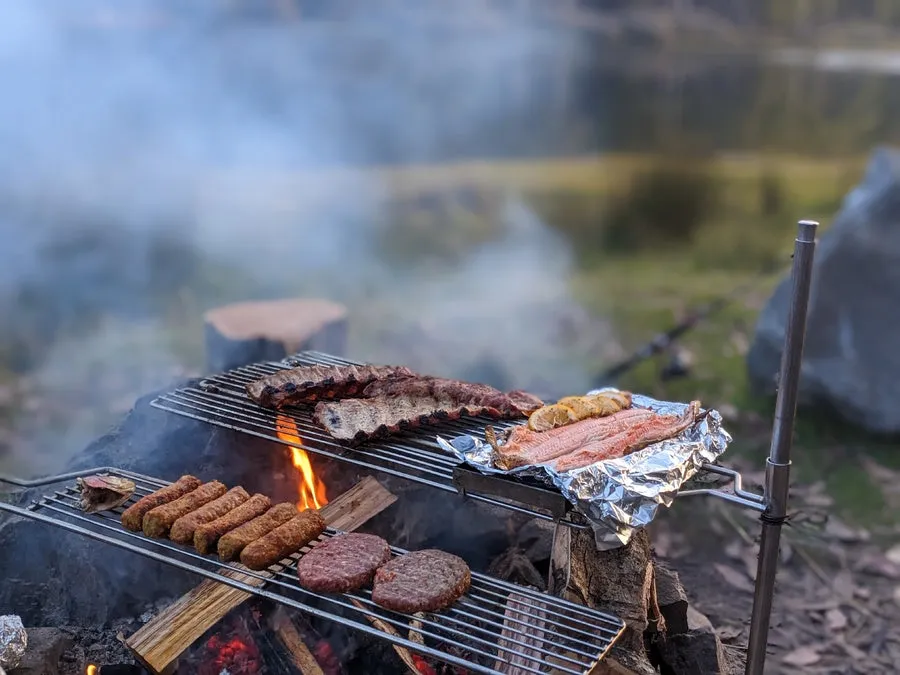 Stainless Steel Folding Grill 680mm x 330mm w/Post Clamp by Auspit