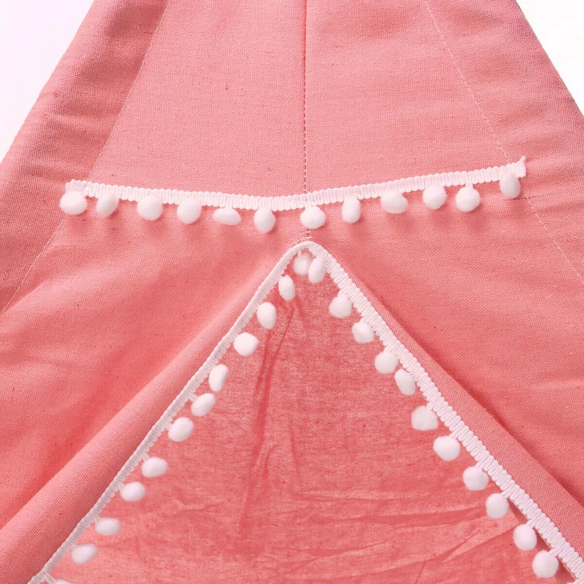 Teepee canvas Wigwam Tent Cubby House 1.3M Large for kids indoor -Pink-130cm Size
