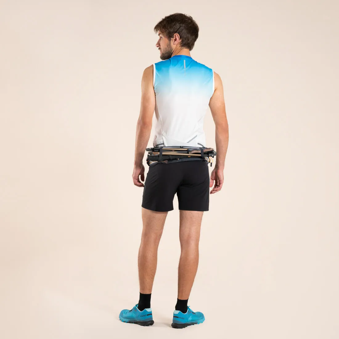 Trail Running Hydration Belt - Pole Holder   Waterproof Smartphone Pocket
