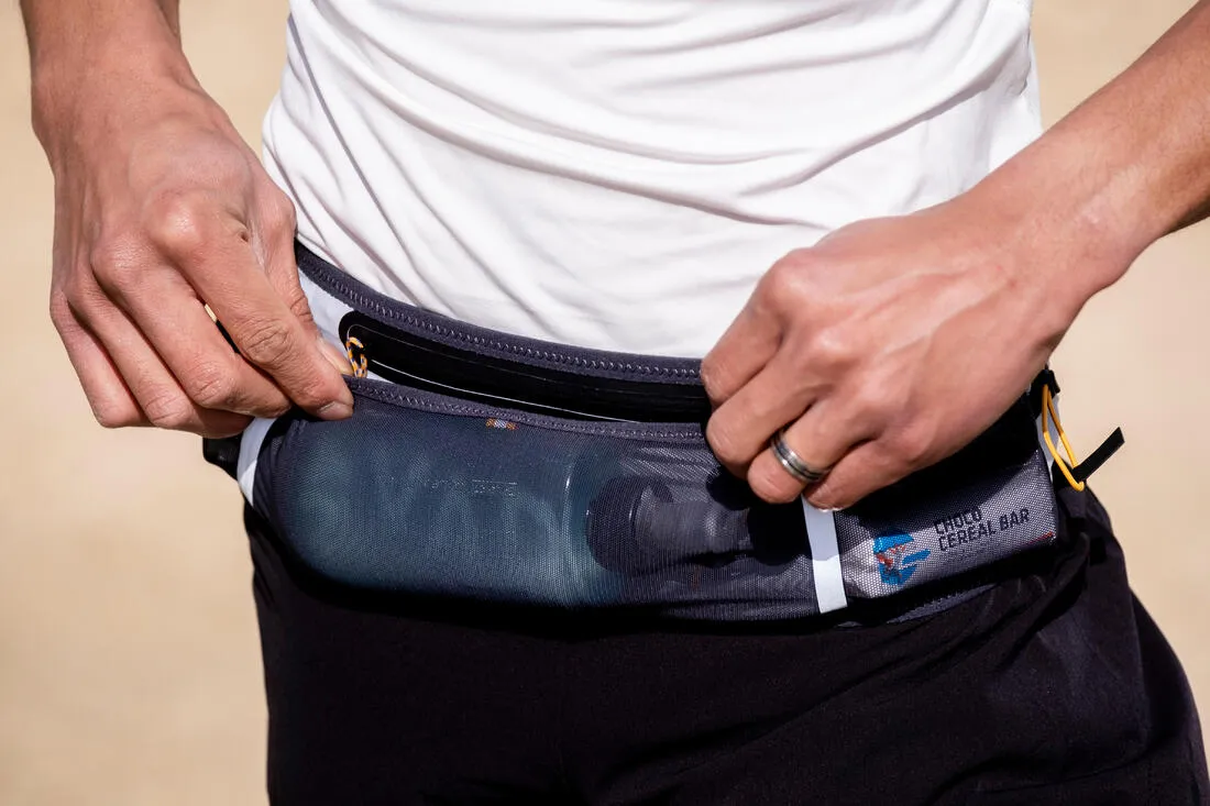 Trail Running Hydration Belt - Pole Holder   Waterproof Smartphone Pocket