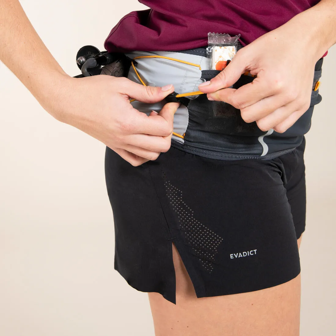 Trail Running Hydration Belt - Pole Holder   Waterproof Smartphone Pocket