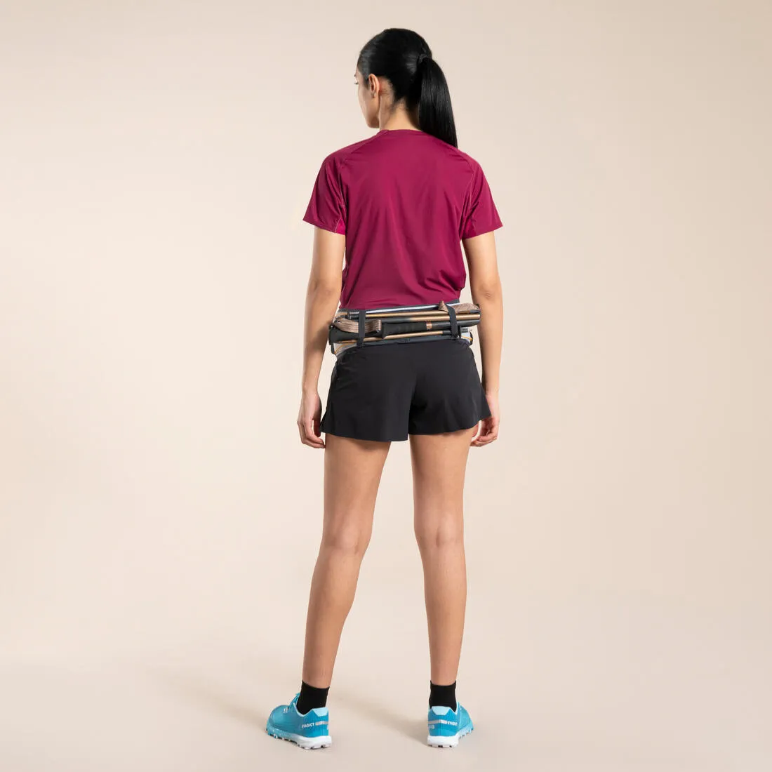 Trail Running Hydration Belt - Pole Holder   Waterproof Smartphone Pocket