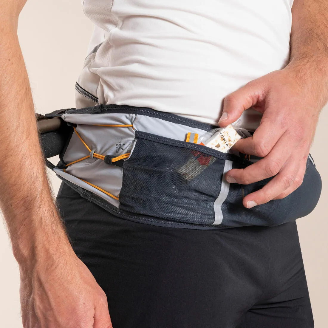 Trail Running Hydration Belt - Pole Holder   Waterproof Smartphone Pocket