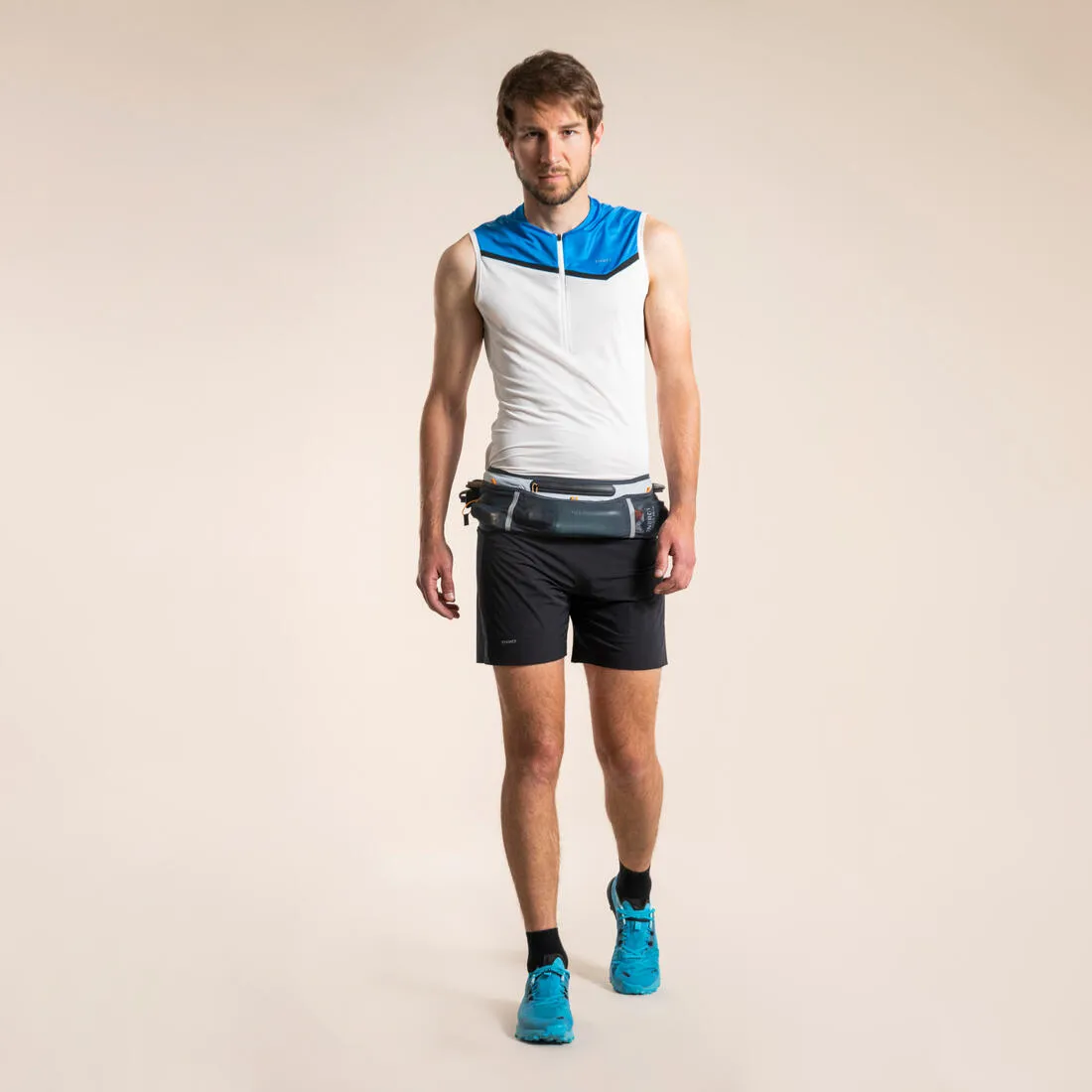 Trail Running Hydration Belt - Pole Holder   Waterproof Smartphone Pocket