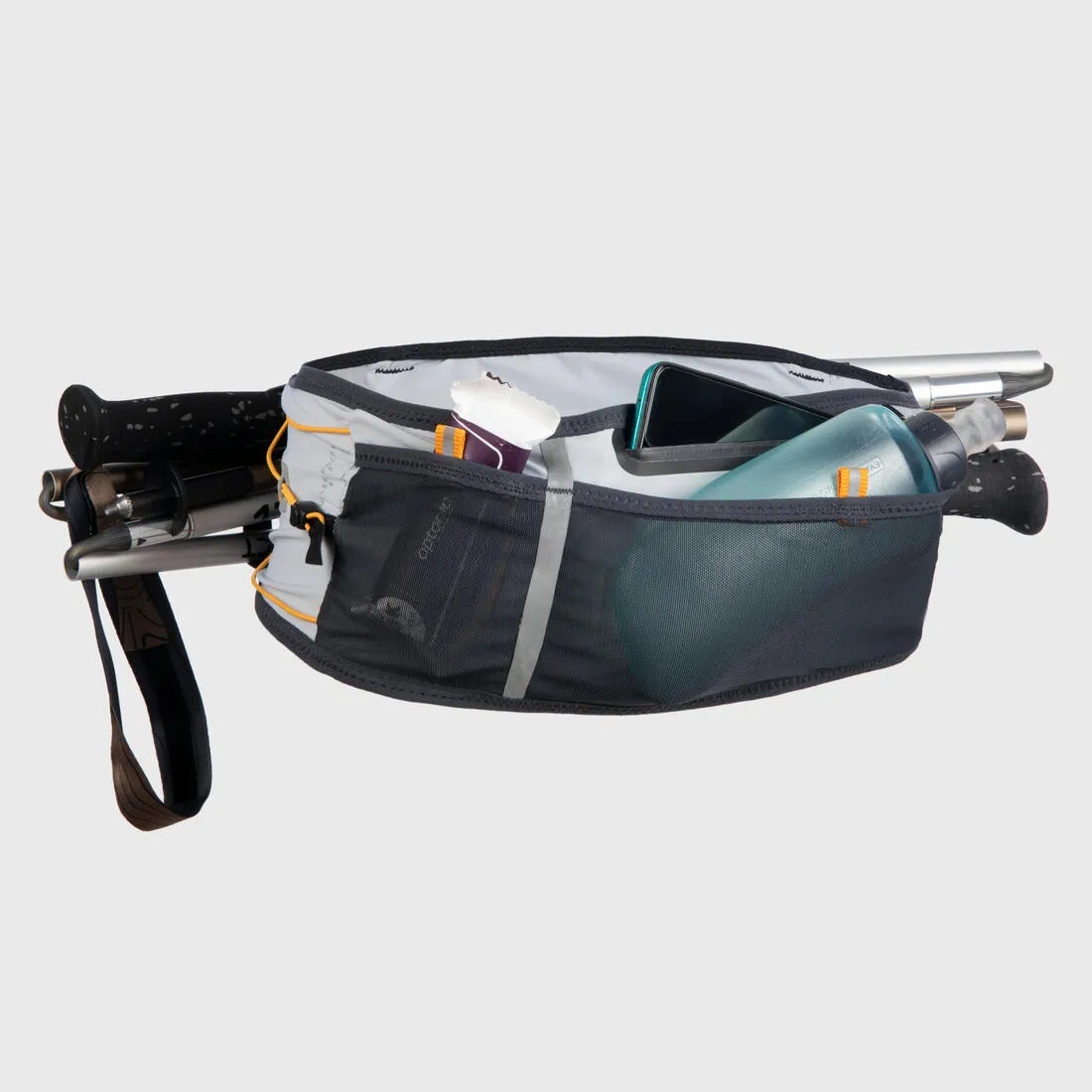 Trail Running Hydration Belt - Pole Holder   Waterproof Smartphone Pocket