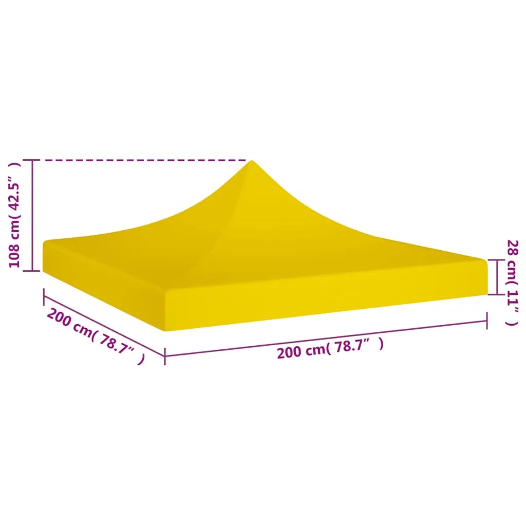 vidaXL Party Tent Roof 2x2 m Yellow 270 g/m²