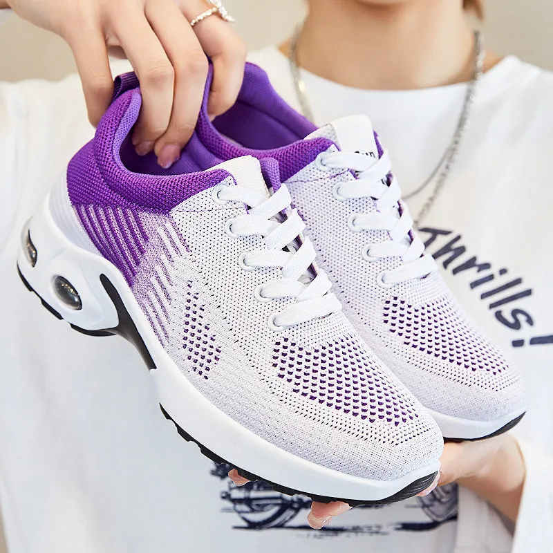 Women's Air-Cushioned Flyknit Sneakers Running Shoes